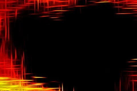 Black inferno background with stylized flame border pattern and empty space i イラスト素材
