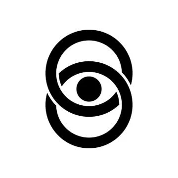 Black Infinite Eye. Abstract Vector Logo Stock Illustration