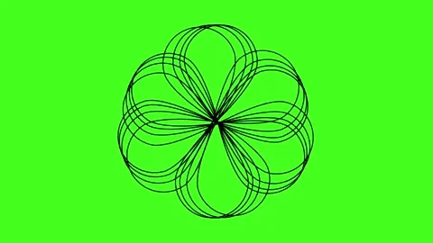 Black Infinity Forming Circle flower animation video on green screen Stock Footage 340018550