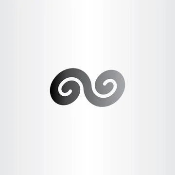 Black infinity spiral symbol vector sign icon Stock Illustration