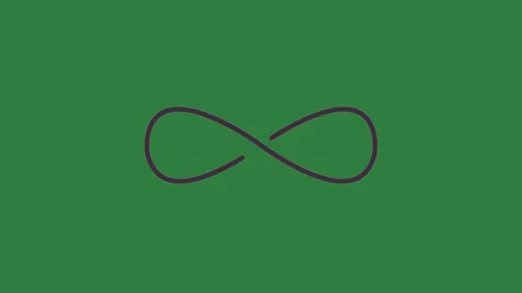 Black infinity symbol and isolated on green screen background Stock Footage 336954889