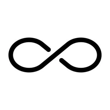 Black infinity symbol icon. Concept of infinite, limitless and endless. Simple イラスト素材
