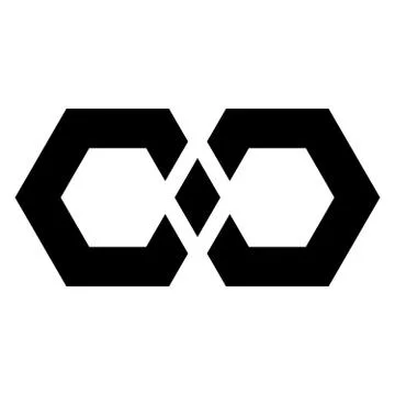 Black infinity symbol icon - hexagonal shape. Simple flat vector design element 스톡 일러스트