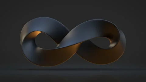 Black Infinity symbol seamless loop 3D render animation Stock Footage 164768484