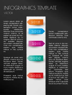 Black infographic timeline Stock Illustration