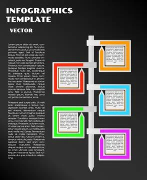 Black infographics with arrows Stock Illustration