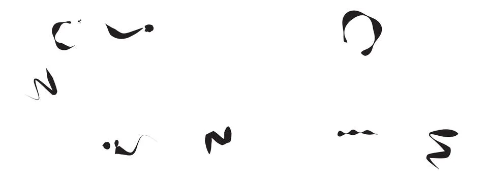 Black ink abstract stroke set for various design projects and creative illu.. 库存插图