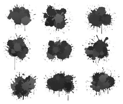 Black ink blobs Illustrazione stock