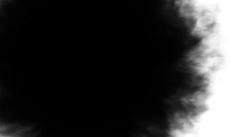 Black ink blot expanding on white background Stock Footage 341470245