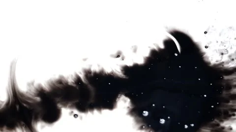 Black ink blot pattern spreading on white background Vídeo Stock 147701588