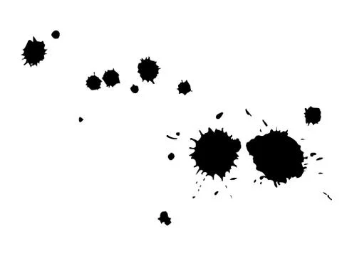 Black ink blot set Stock Illustration