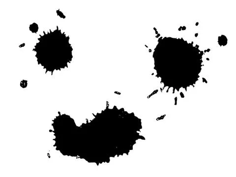 Black ink blot set Ilustração Stock