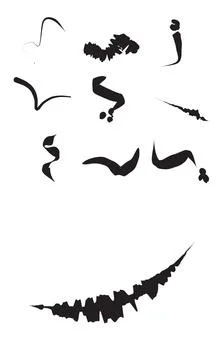Black ink brush set offering artistic textures for creative visual design p.. イラスト素材