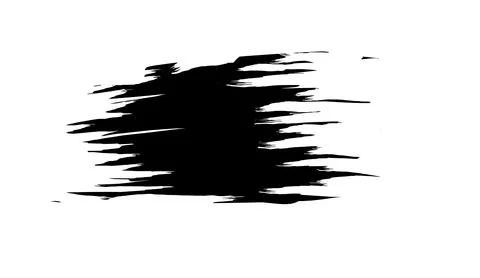 Black ink brush stroke design element on white background Stock Illustration