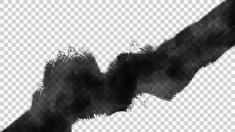 Black Ink Brush Stroke on Transparent Background Stock Illustration