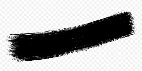 Black ink brush stroke on transparent background. Stock Illustration
