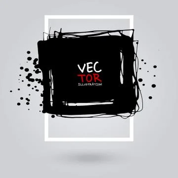 Black ink brush stroke on white background. Stock Illustration