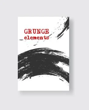 Black ink brush stroke on white background. Vector illustration of grunge sta Stock Illustration
