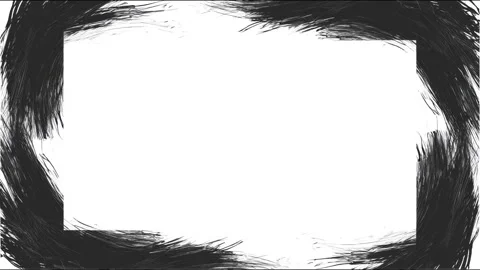 Black ink brush strokes decorative border frame swirling motion for copy sp.. Stock Footage 339791841