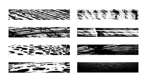 Black ink brush strokes set. Grunge textures Stock-Illustration