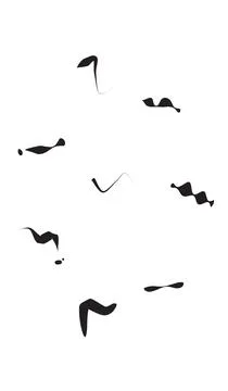 Black ink brush strokes set with fluid abstract shapes for modern design pr.. Stock Illustration