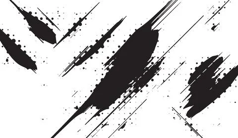 Black ink brush strokes texture design background element creative art vector Stock Illustration
