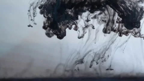 Black Ink Cloud Dispersion Time-lapse, 4K Stock Footage