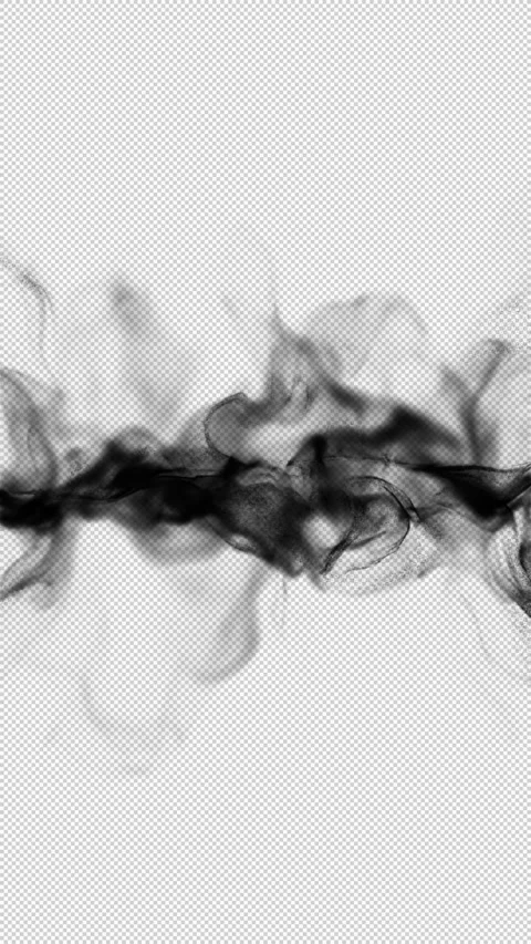 Black Ink Clouds Meeting and Mixing With Alpha Channel Stock-Footage 344973070