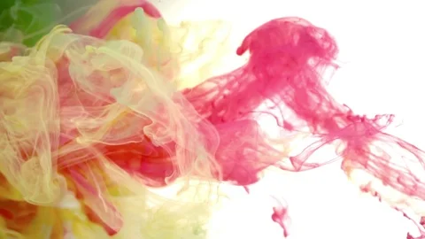 Black ink in colored water abstract background texture slow motion Stock Footage 75456014
