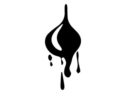 Black ink drop isolated on a white background. Concept of liquid illustration Stock Illustration