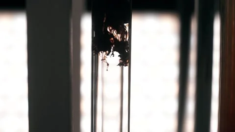 Black ink drop in water, drop color mixture falls on water. Slow motion Stock Footage 188749803