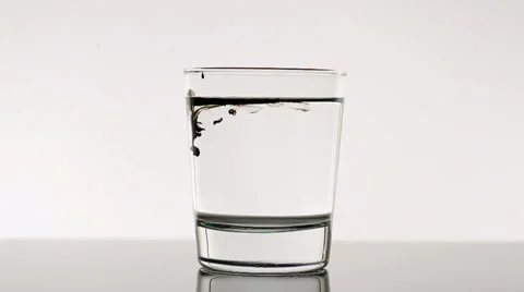 Black Ink Dropping In Water Stock Footage 5226487