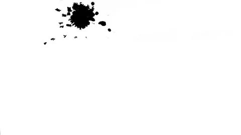 Black ink drops splatters spilling on white background 動画素材 125462523