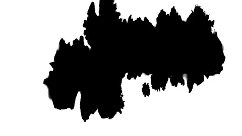 Black ink drops splatters spilling on white background Video stock 125462672