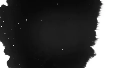 Black ink drops splatters spilling on white background Vidéo 125476708