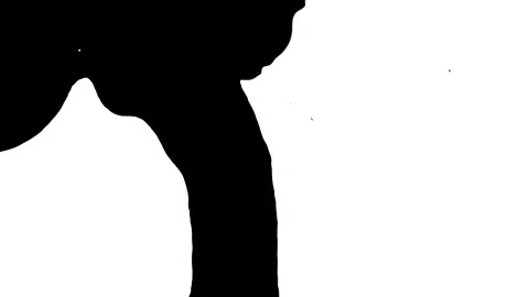 Black ink drops splatters spilling on white background Stock Footage 125477447