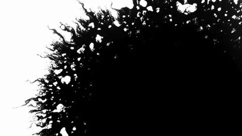 Black ink expands from bottom right on white background Stock Footage 329667664
