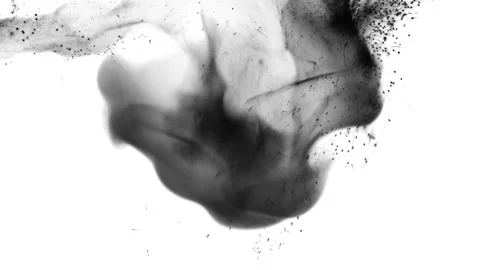 Black Ink Exploding in Water Stock Footage 289134883