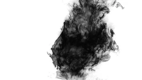 Black Ink Exploding On White Background Stock Footage 289134863