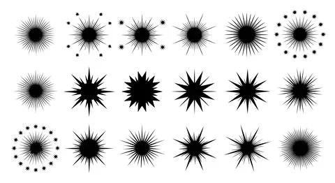 Black ink explosion splatter set Stock Illustration