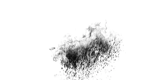 Black Ink Explosion on White Background Stock Footage 289134798