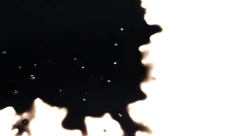 Black ink falling over white background Stock Footage 147703584