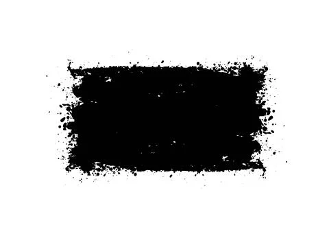 Black Ink Grunge Rectangle – Bold Artistic Brush Stroke Background. Stock Illustration