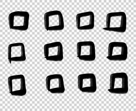 Black ink line geometric pattern doodle freehand sketch drawing shape form ab Stock Illustration