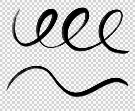 Black ink line swirl loop doodle freehand sketch drawing shape form abstrat e Illustrazione stock