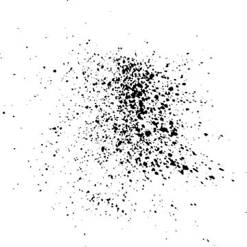 Black ink paint explosion splatter artistic cover design sketch. Stock Illustration