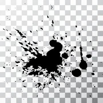 Black ink paint explosion splatter artistic cover design sketch. Stock Illustration