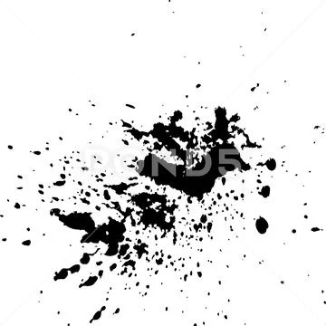 Black ink paint explosion splatter artistic cover design sketch. Stock Illustration