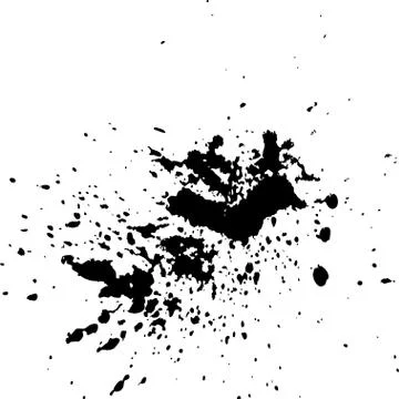 Black ink paint explosion splatter artistic cover design sketch. Stock Illustration