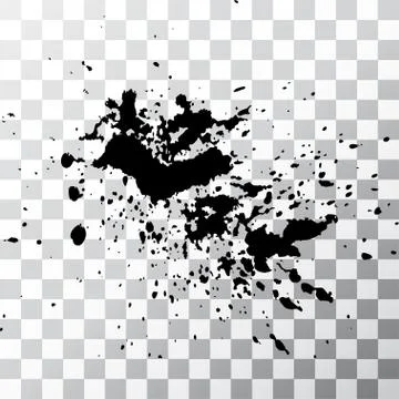 Black ink paint explosion splatter artistic cover design sketch. Stock Illustration